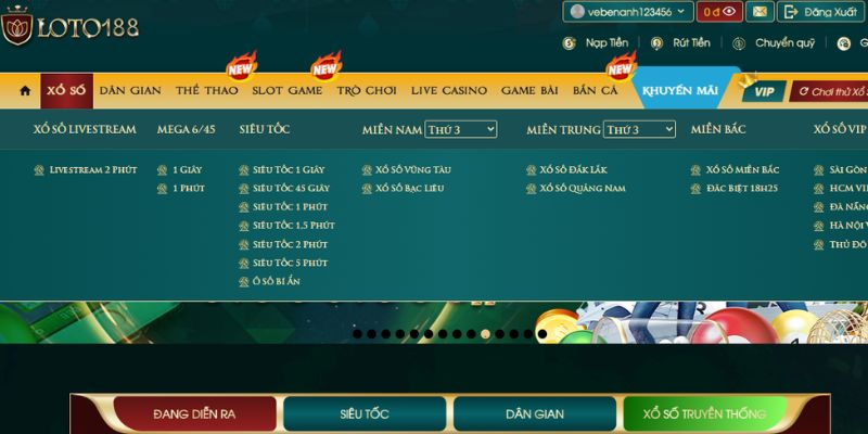 Điểm danh các hình thức cược xổ số Loto188 nổi bật